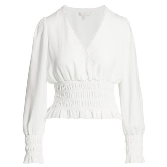 Wayf Smocked Delancy V-Neck Top - Picture 2 of 11